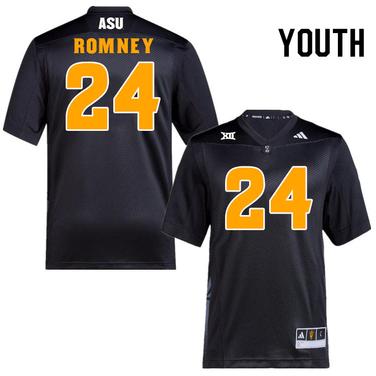 Men #24 Tate Romney Arizona State Sun Devils College Football Jerseys Stitched-Black